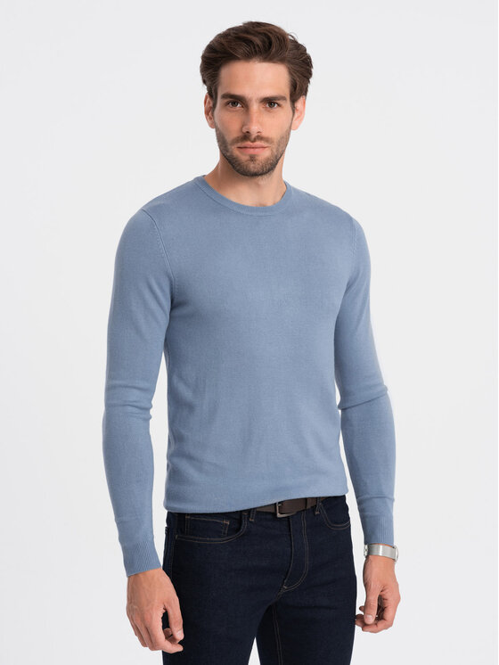 Ombre Ombre Svetr OM-SWBS-0106 Modrá Regular Fit