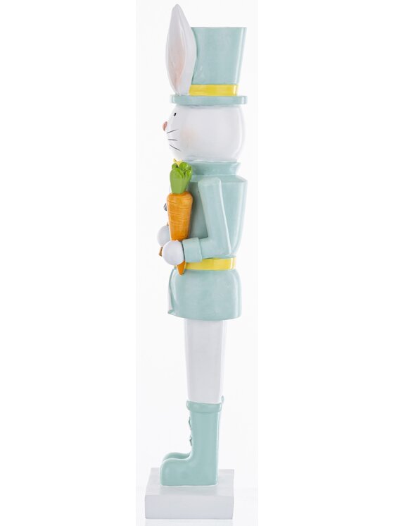MIAhome MIAhome Figurka Królik w niebieskim mundurze 34x9x6 cm z marchewką i łopatką Kolorowy