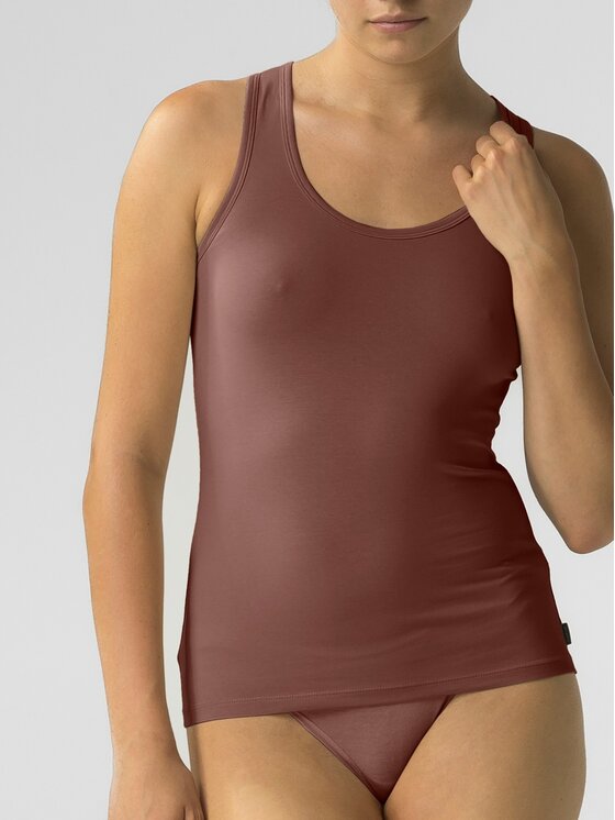 Atlantic Atlantic Top basic Brązowy Regular Fit