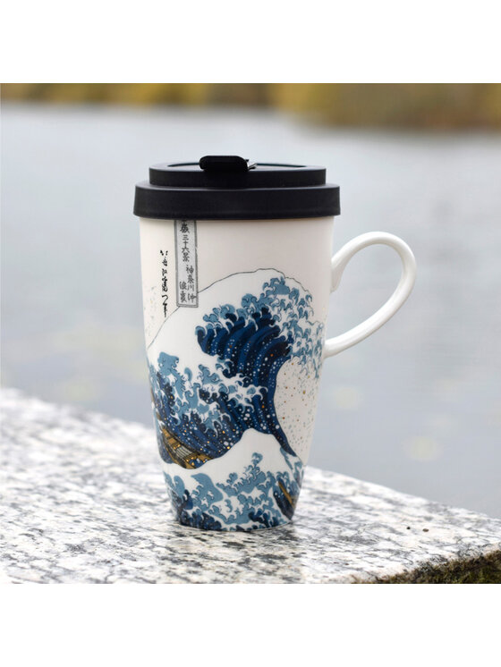 Goebel Goebel Kubek podróżny Katushika Hokusai - Wielka fala Niebieski
