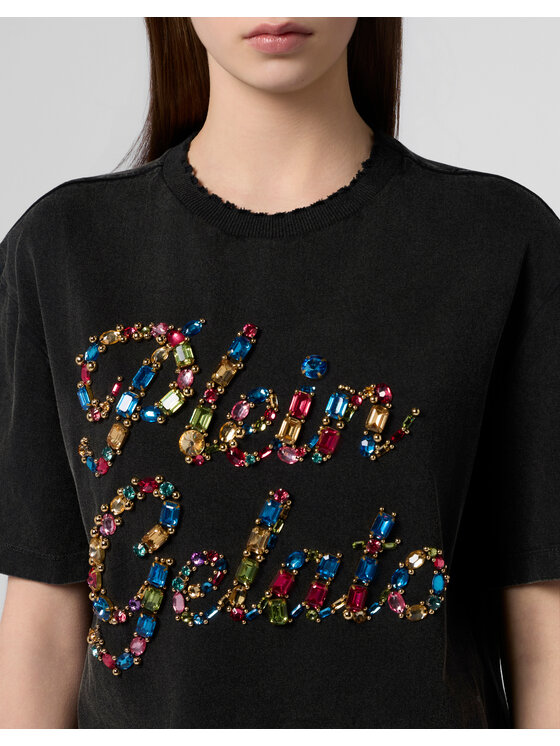 PHILIPP PLEIN PHILIPP PLEIN T-Shirt 30535 Czarny Over Fit