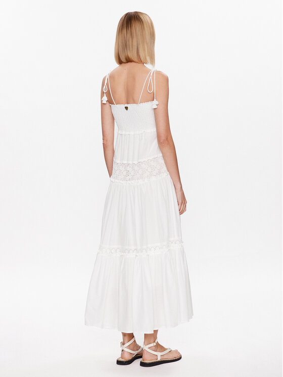 TWINSET TWINSET Φόρεμα παραλίας 231LM2YEE Λευκό Relaxed Fit
