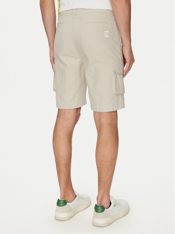 Karl Kani Karl Kani Шорти от плат Retro Washed 60100045 Бял Regular Fit