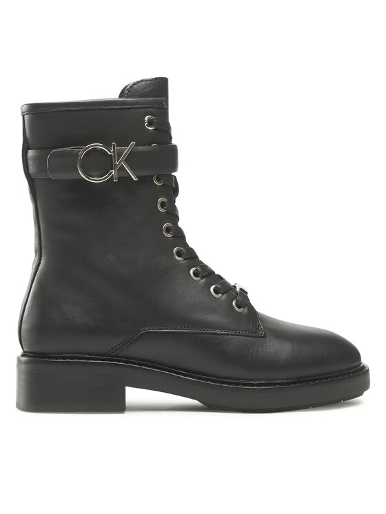 Calvin Klein Calvin Klein Μποτάκια Rubber Sole Combat Boot W Hw HW0HW01254 Μαύρο
