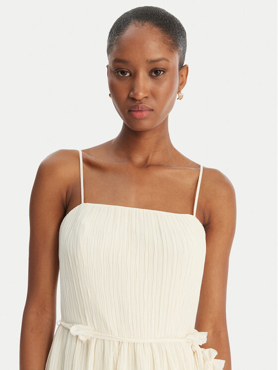 Guess Guess Kokteiļkleita W6GKA GW2584 Écru Regular Fit