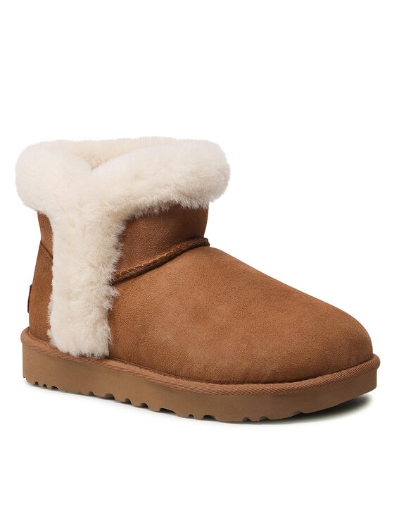 Ugg Pantofi W Classic Mini Heritage Fluff 1130590 Maro 1130590 imagine noua