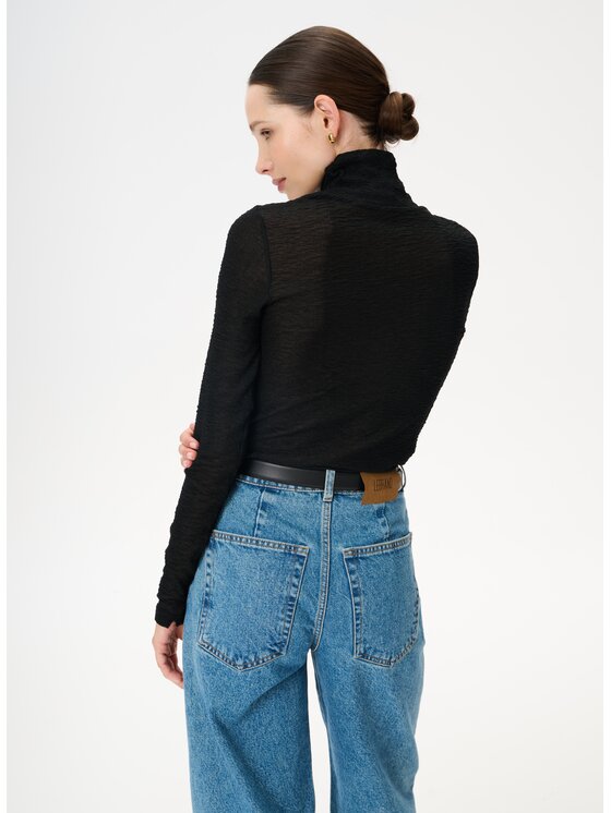 LEBRAND LEBRAND Bluzka Lilibeth Czarny Regular Fit