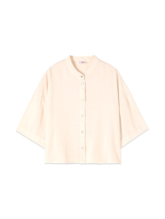 Oltre Oltre Koszula 5033J000814N0A2 Biały Boxy Fit