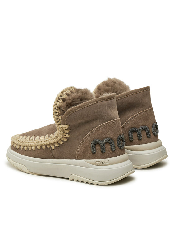 Mou Mou Śniegowce Eskimo Jogger Glitter Logo FW421001A Brązowy