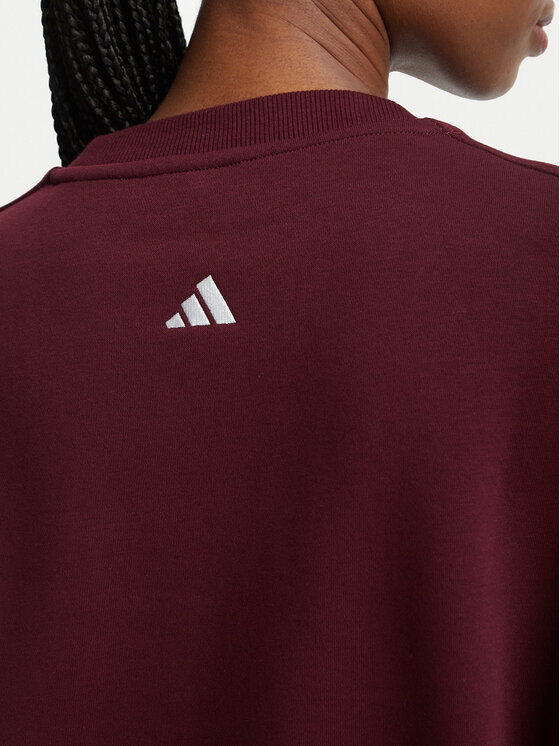 adidas adidas Світшот Adidas Damskie 3-Stripes Crew KU0327 Бордовий Loose Fit
