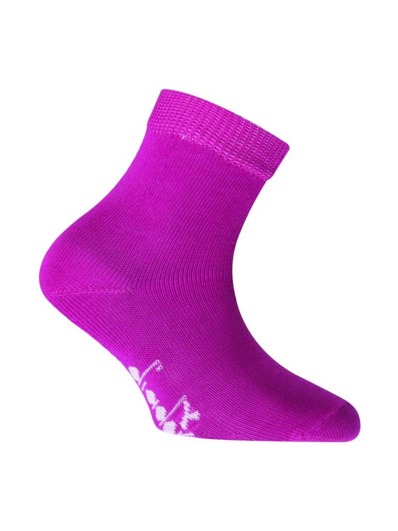 Skarpety Wysokie Dziecięce, rozmiar 27/30, Fioletowy, QUARTER MERCERIZED COTTON 3-PACK
