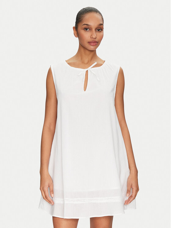 Seafolly Seafolly Rochie de vară Gathered 55431-DR Alb Relaxed Fit