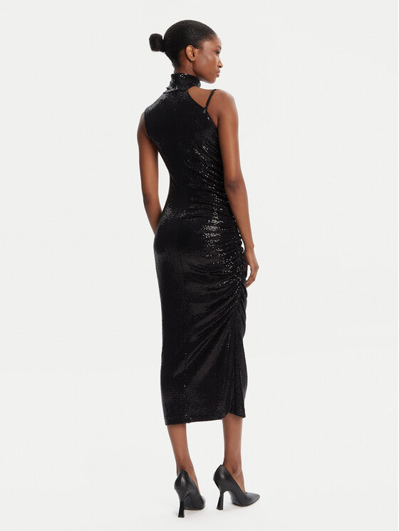 Versace Jeans Versace Jeans Rochie cocktail Side Curly Plachet D 79HAO909 Negru Slim Fit