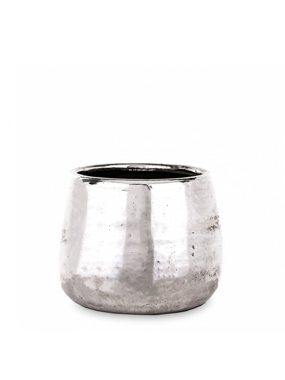 MIAhome MIAhome Osłonka na doniczkę, srebrna 12x15x15 cm KAMIONKA Srebrny