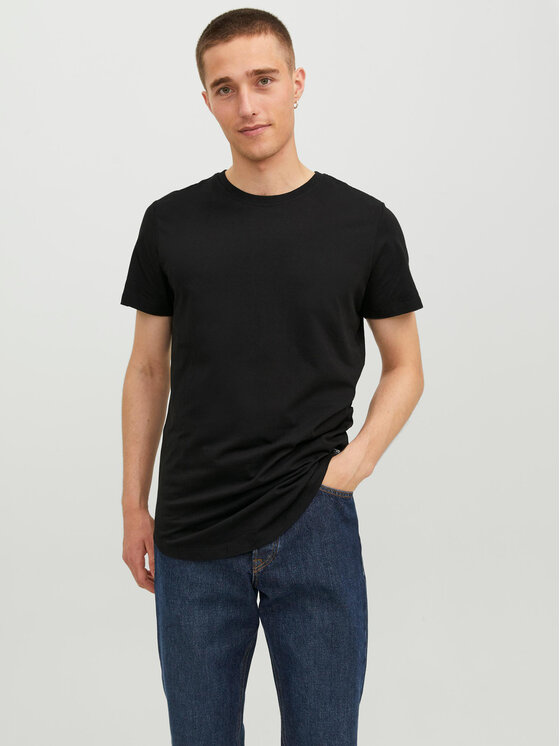 Jack&Jones Majica Noa 12113648 Črna Long Line Fit