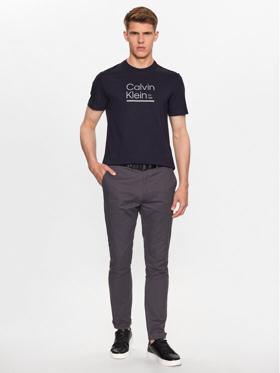 Calvin Klein Calvin Klein T-Shirt Contrast Line Logo K10K111538 Dunkelblau Regular Fit