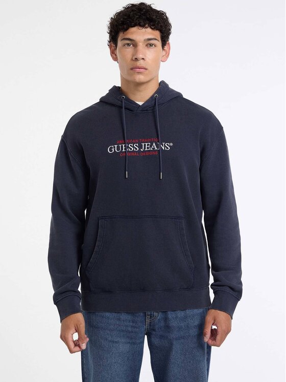 Guess Jeans Guess Jeans Mikina M5BQ33 KCPR1 Tmavomodrá Regular Fit