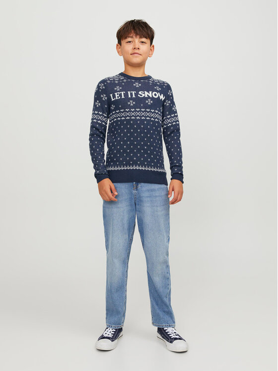 Jack & Jones Junior Jack & Jones Junior Sweter 12247507 Granatowy Regular Fit