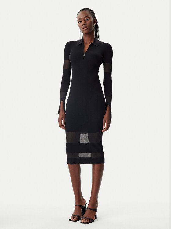 Patrizia Pepe Patrizia Pepe Džemper haljina 8A1420/K078-K103 Crna Slim Fit