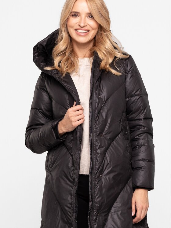 Perso Perso Kurtka damska BLH251037FX Czarny Regular Fit