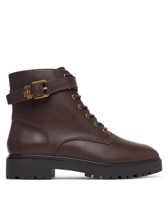 LAUREN RALPH LAUREN Gležnjarji Allyson Logo Bo Bte 802P12046003 Temno rjava