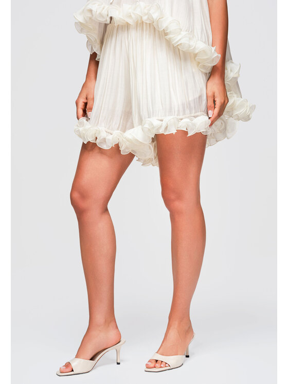 Ombre Ombre Szorty materiałowe OW-ST-E0021 Kremowy Relaxed Fit