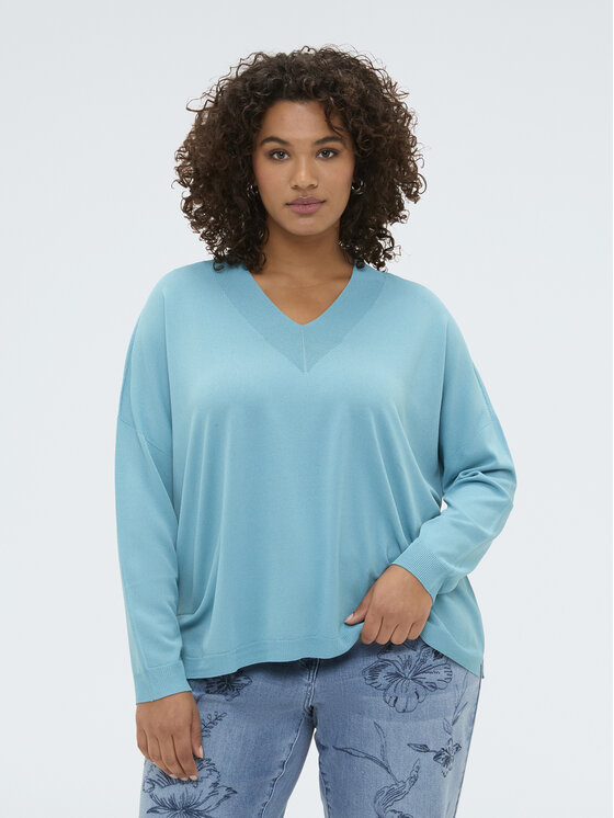 Fiorella Rubino Fiorella Rubino Sweter M248E002270N005 Turkusowy A-Line Fit