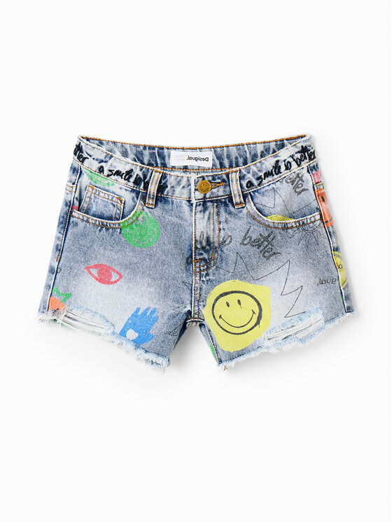 Desigual Desigual Džínsové šortky 23SGDD10 Modrá Regular Fit