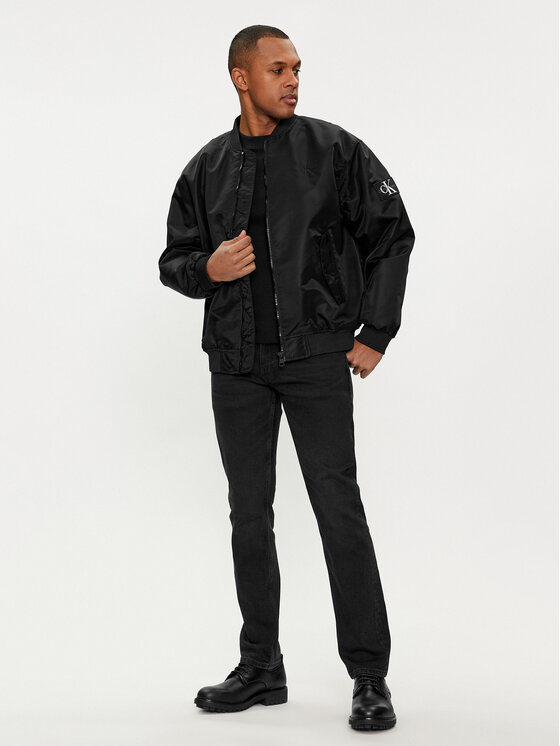 Calvin Klein Jeans Calvin Klein Jeans Μπόμπερ μπουφάν J30J325110 Μαύρο Relaxed Fit