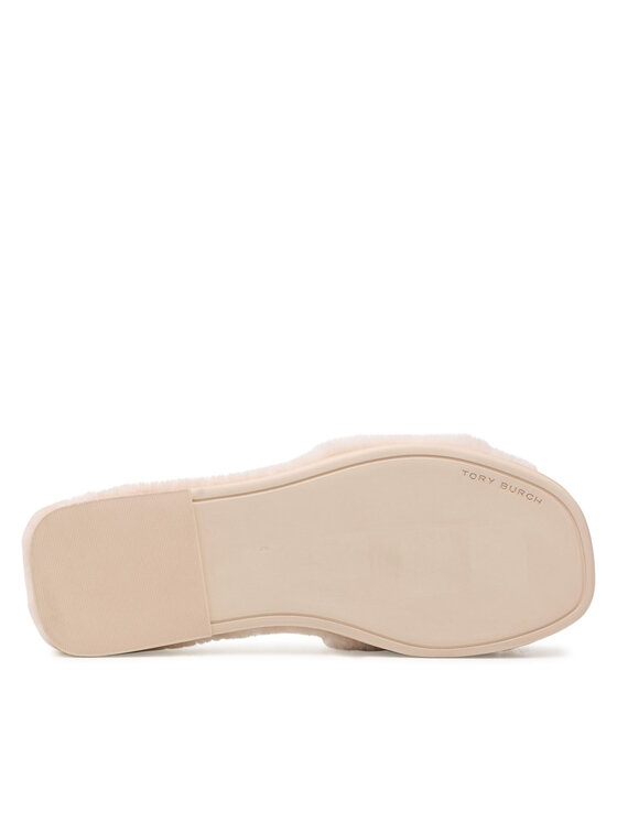 Tory Burch Tory Burch Plätud Double T Shearling 83484 Beež
