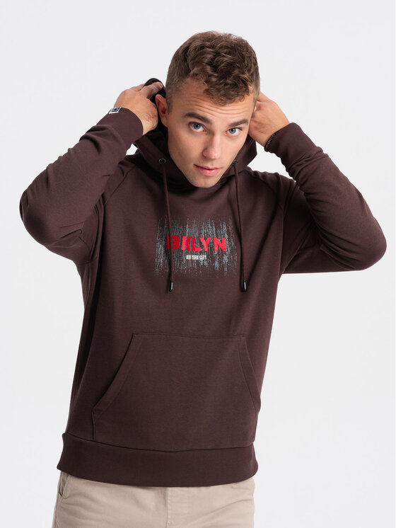 Ombre Ombre Mikina OM-SSPS-0150 Hnědá Regular Fit