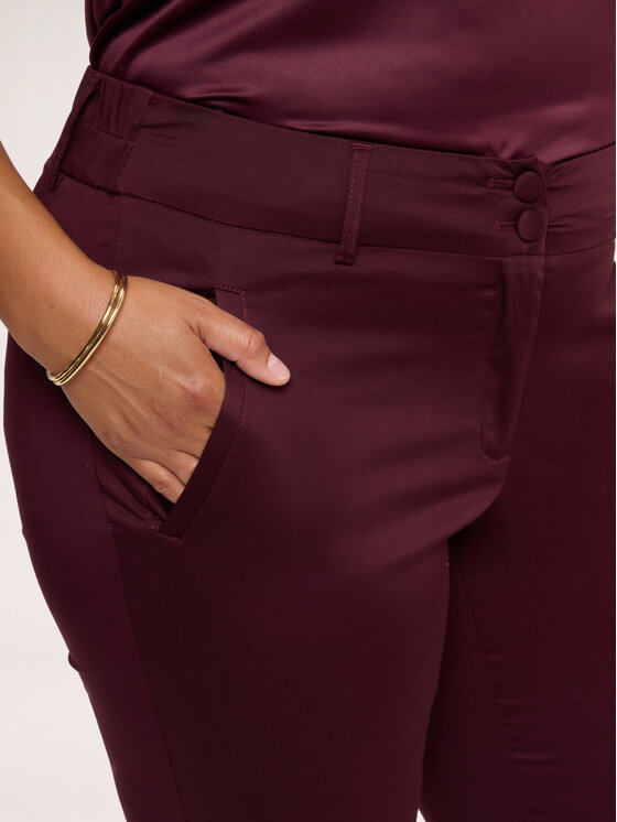 Fiorella Rubino Fiorella Rubino Spodnie materiałowe P058L002445N036 Bordowy Slim Fit