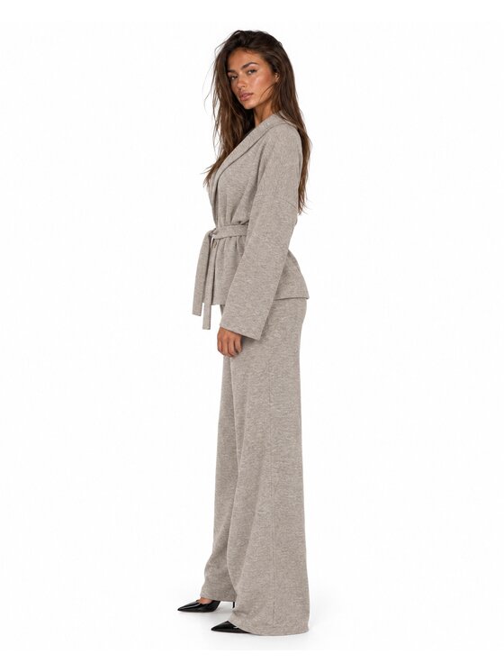 Agatha Studio Agatha Studio Komplet marynarka i spodnie materiałowe A26ZS-KD-K02 Beżowy Oversize