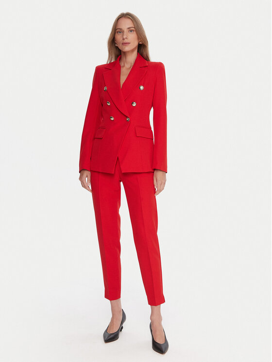 Maryley Maryley Medžiaginės kelnės 25IB52Z/M17/43MA Raudona Regular Fit