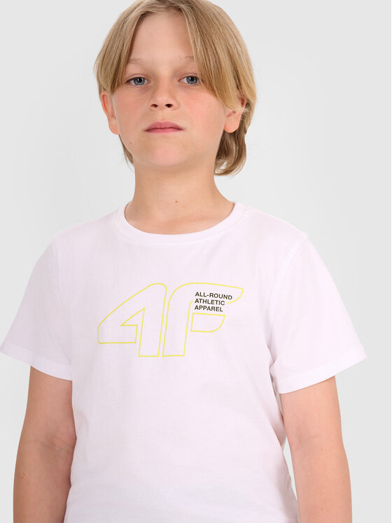 4F 4F T-Shirt BASIC+ Bílá Regular Fit