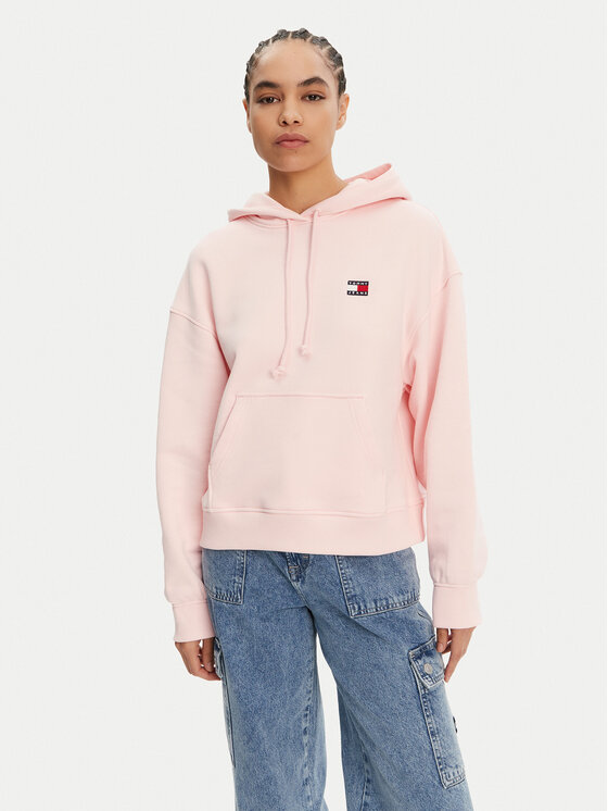 Tommy Jeans Tommy Jeans Pulóver Badge DW0DW19414 Rózsaszín Boxy Fit