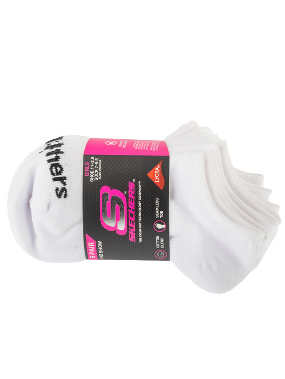 Skechers Skechers Skarpety krótkie 6pk Girls Cotton Ns Socks Biały