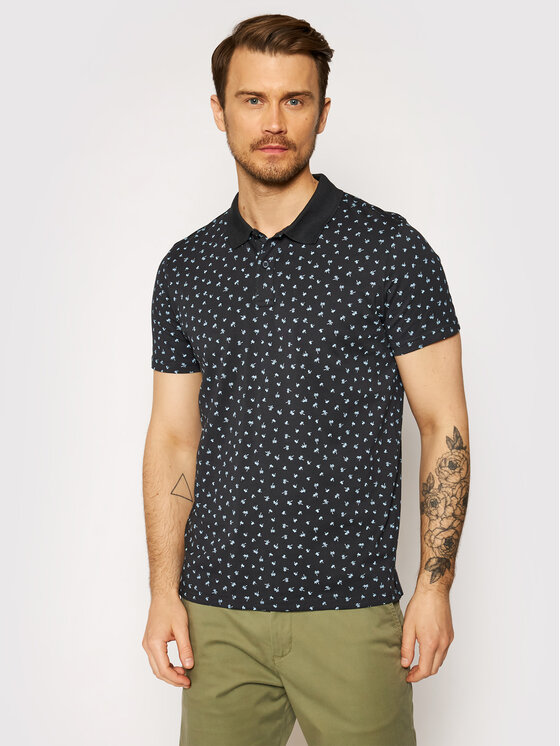 Polo Minimal Aop 12182881 Blu scuro Regular Fit