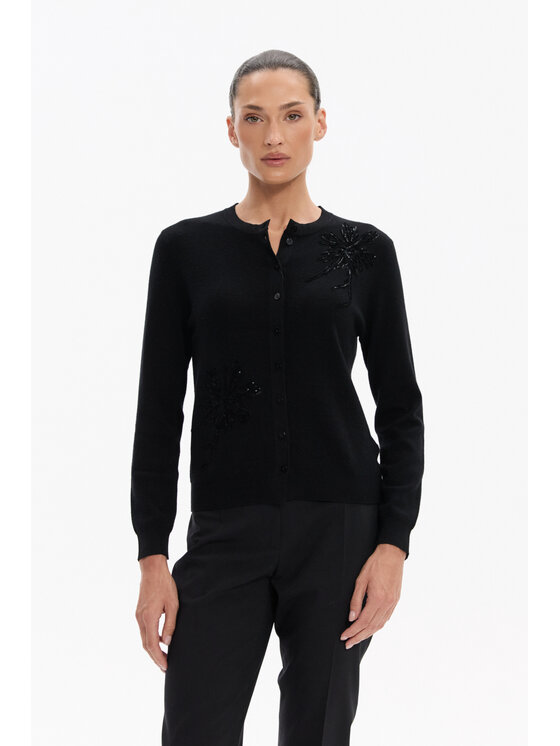 Deni Cler Milano Deni Cler Milano Kardigan T-DC-U459-F5-90-90-1 Czarny Regular Fit