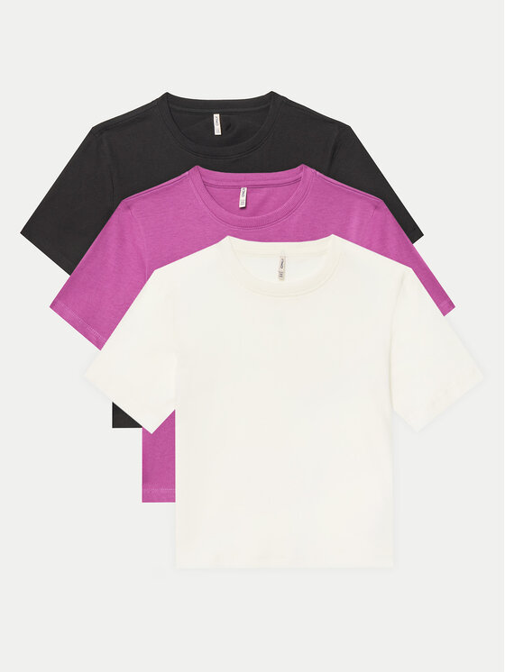 Kids ONLY Kids ONLY Komplet t-shirt majic﻿ Rex 15350718 Pisana Regular Fit