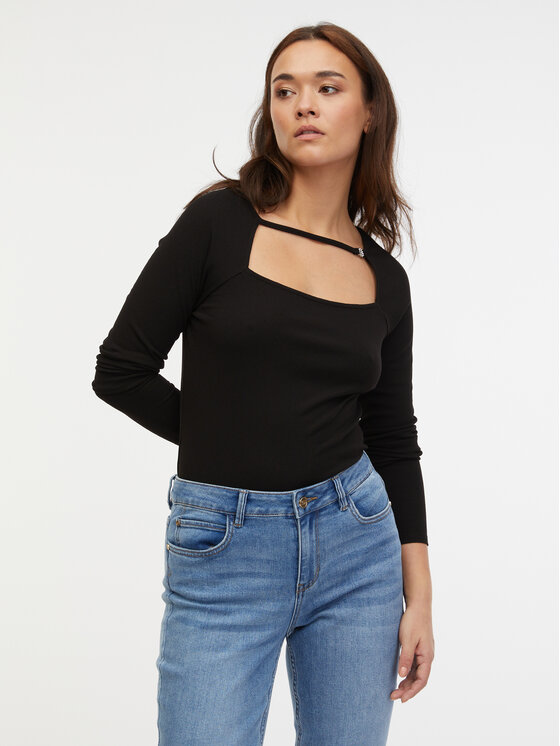 Orsay Orsay Bluzka 1000141660000__XL Czarny Slim Fit