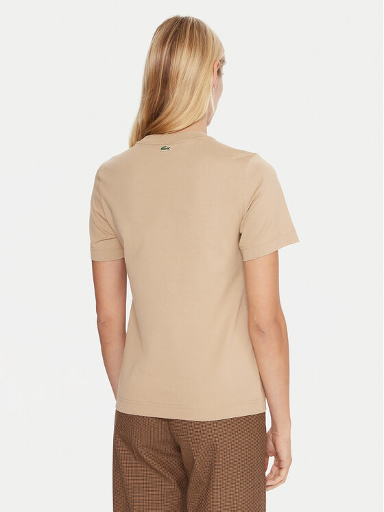 Lacoste Lacoste Tricou TF0355 Bej Regular Fit