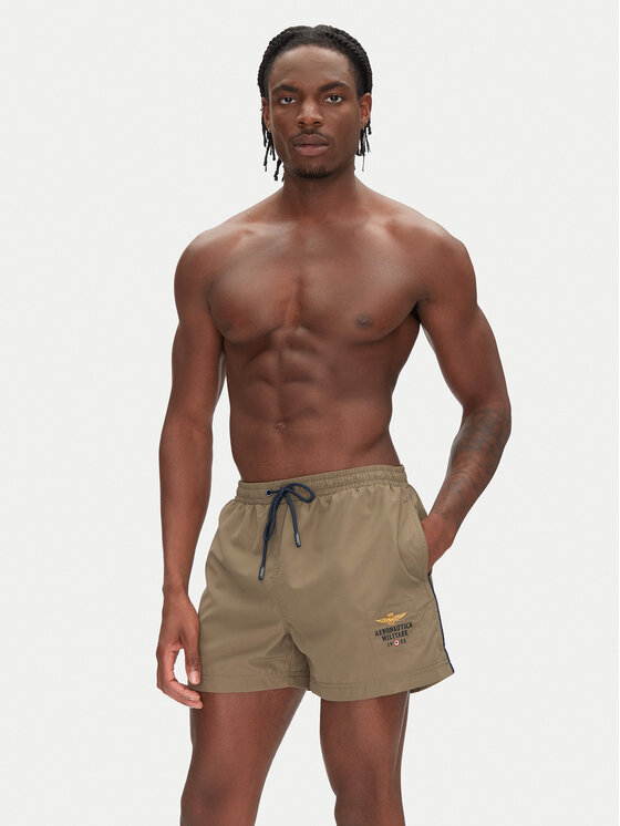 Aeronautica Militare Aeronautica Militare Plavecké šortky 251BW223CT2967 Khaki Regular Fit