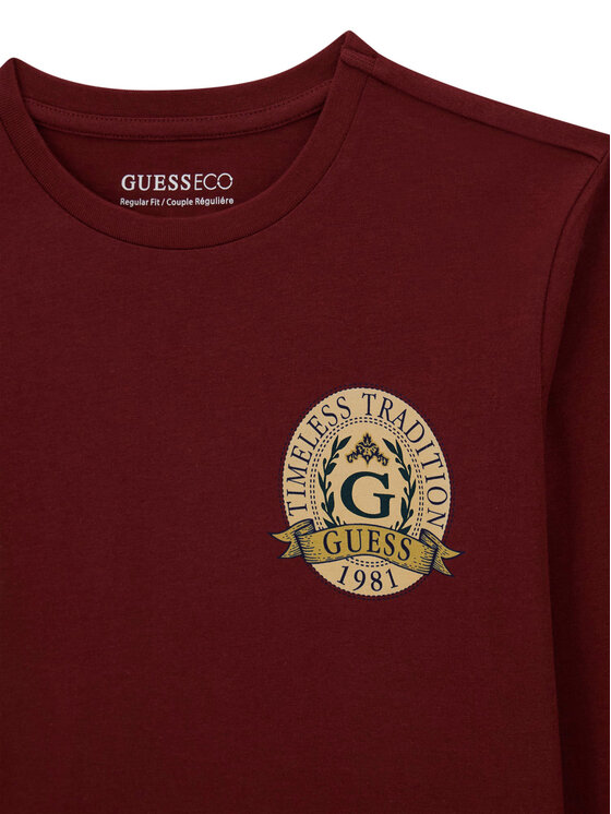 Guess Guess Bluzka L6YI08 K3717 Bordowy Regular Fit