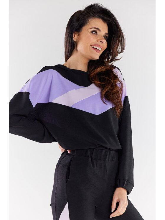 Awama Awama Bluza A497 Czarny Basic Fit