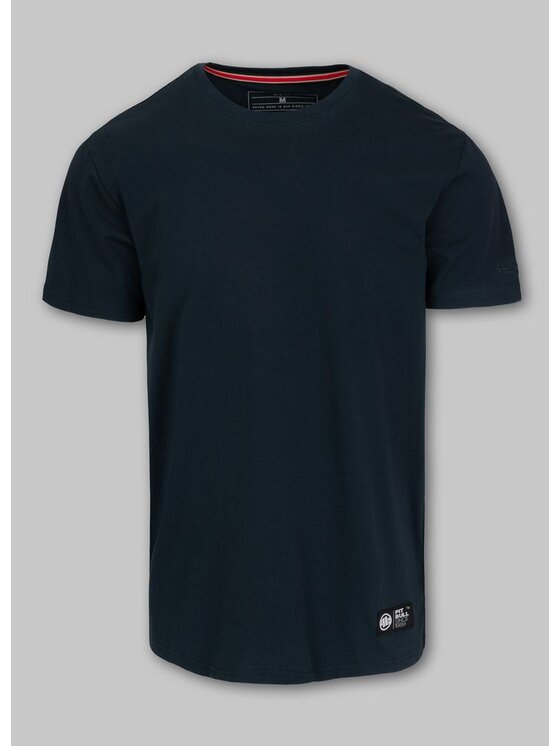 PITBULL PITBULL T-Shirt Koszulka Slim Fit No Logo XS Granatowy Regular Fit