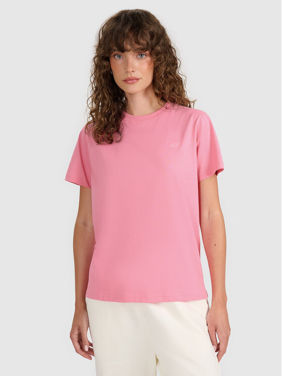 4F 4F T-Shirt MIDSHOP TEXTILE Różowy Regular Fit