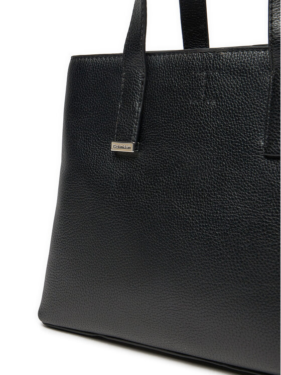 Calvin Klein Calvin Klein Rankinė Ck Plaque Small Tote K60K612781 Juoda