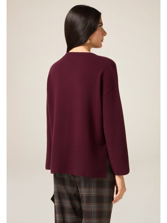 Oltre Oltre Cardigan M166E002176N029 Bordeaux Regular Fit