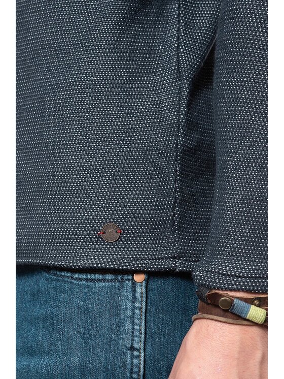 Mustang Mustang Maglione MULTICOLOR HENLEY Blu Regular Fit